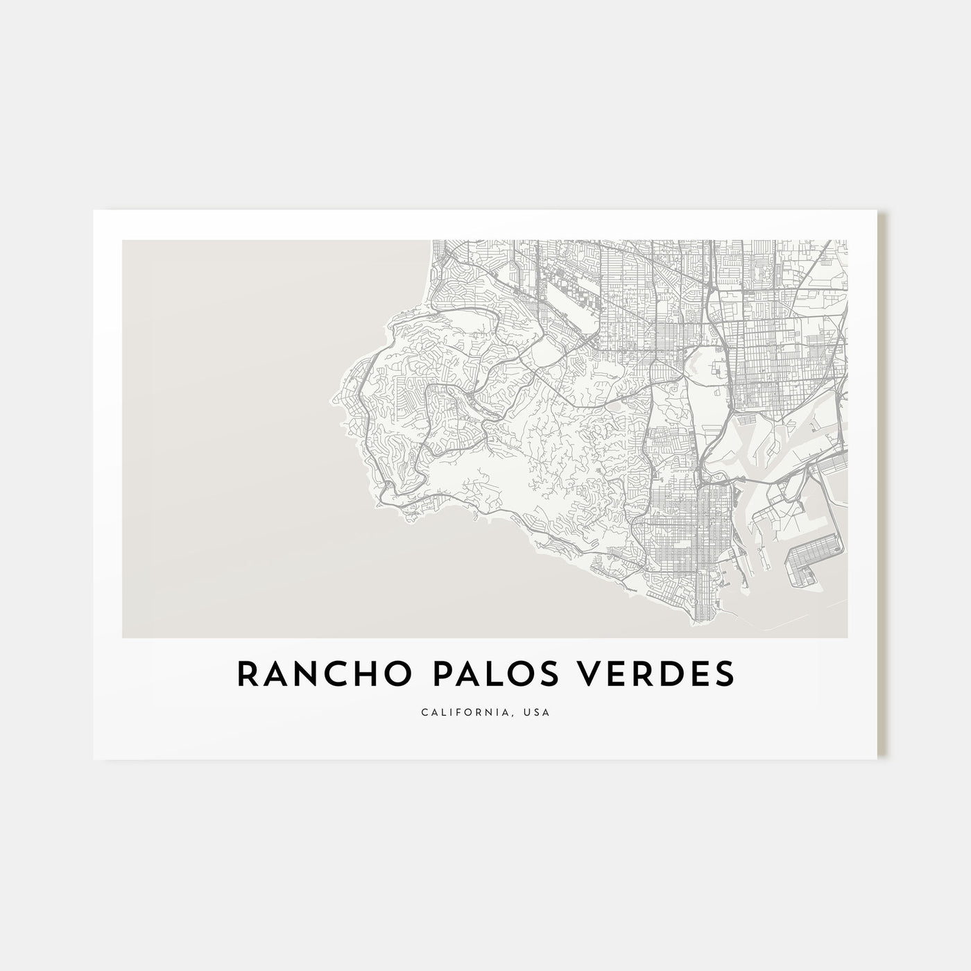 Rancho Palos Verdes Map Landscape Poster