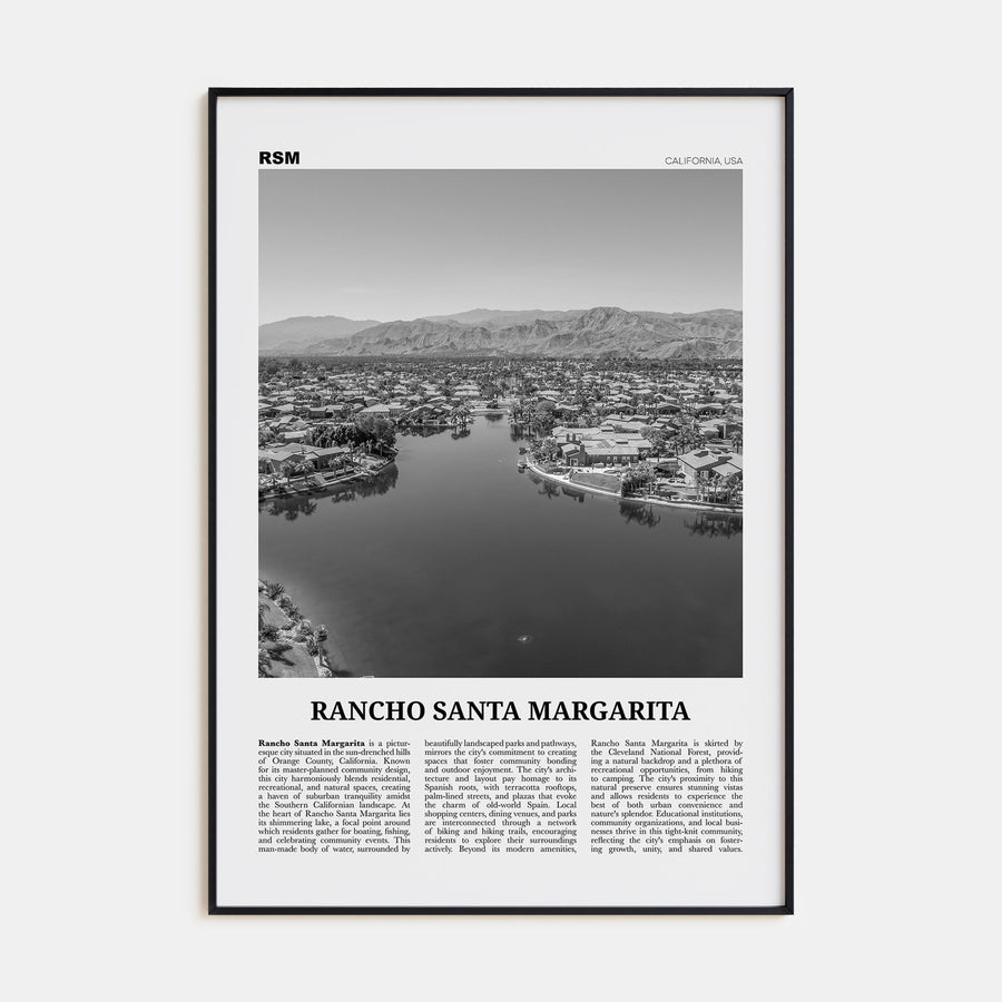 Rancho Santa Margarita Travel B&W Poster