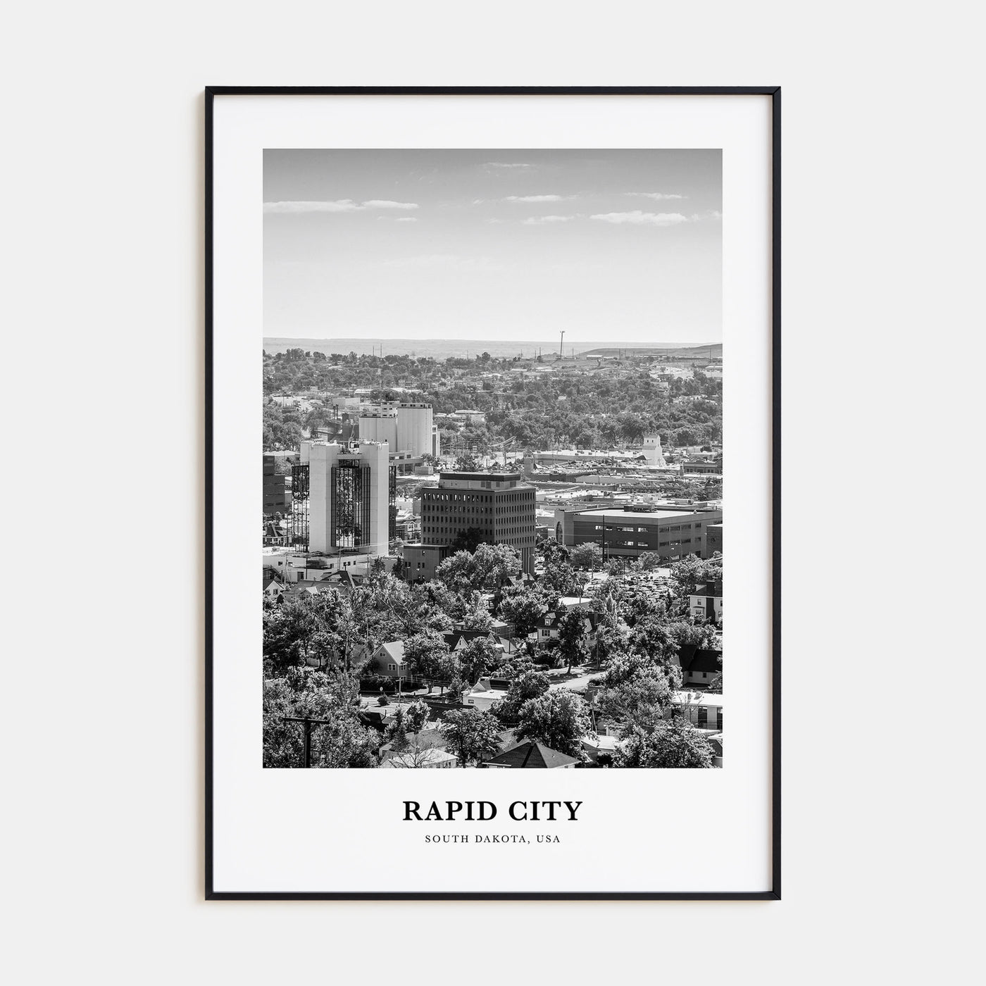 Rapid City Portrait B&W Poster