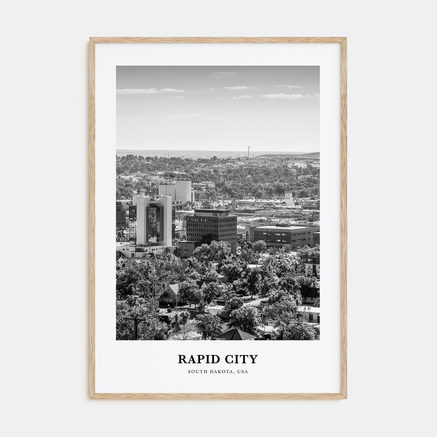 Rapid City Portrait B&W Poster