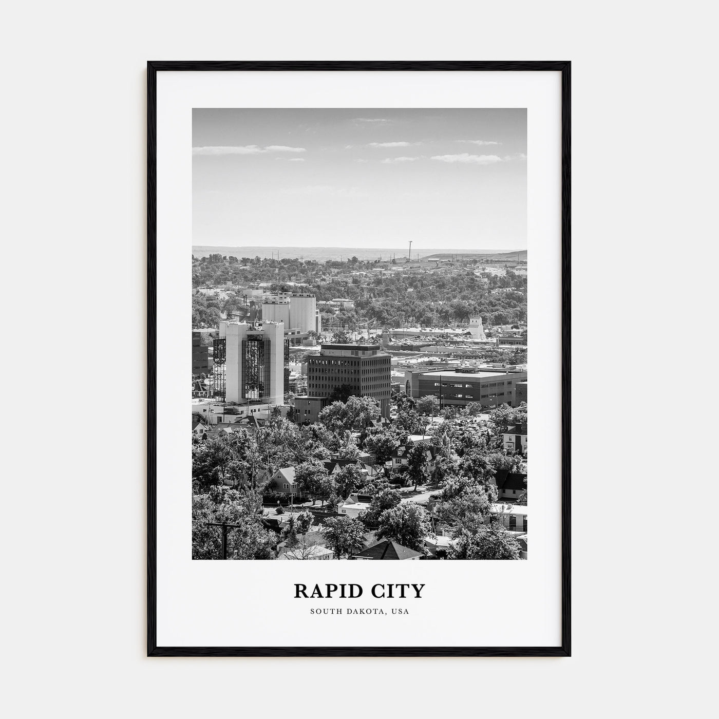 Rapid City Portrait B&W Poster