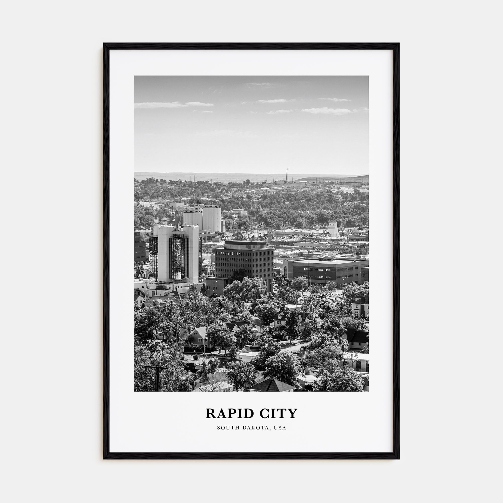 Rapid City Portrait B&W Poster