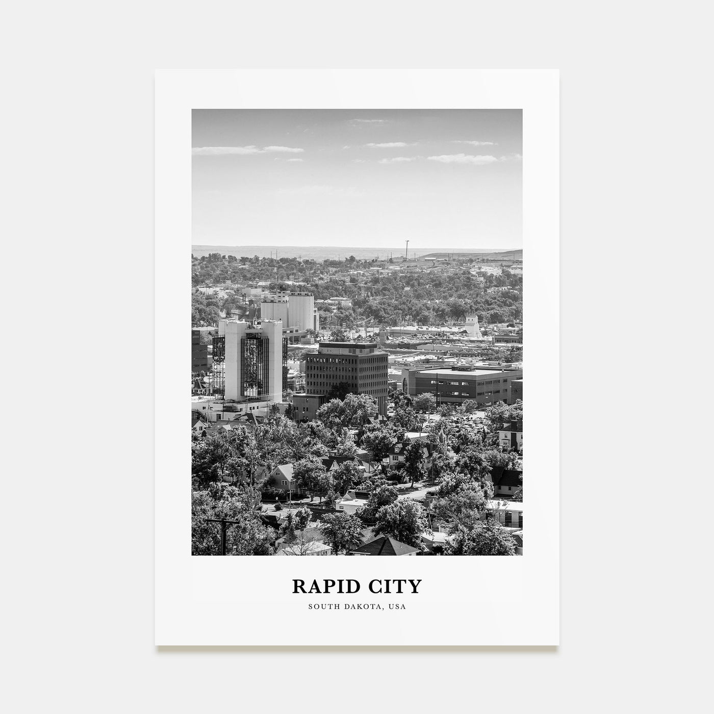 Rapid City Portrait B&W Poster
