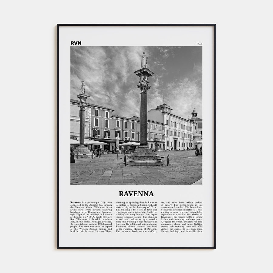 Ravenna Travel B&W Poster