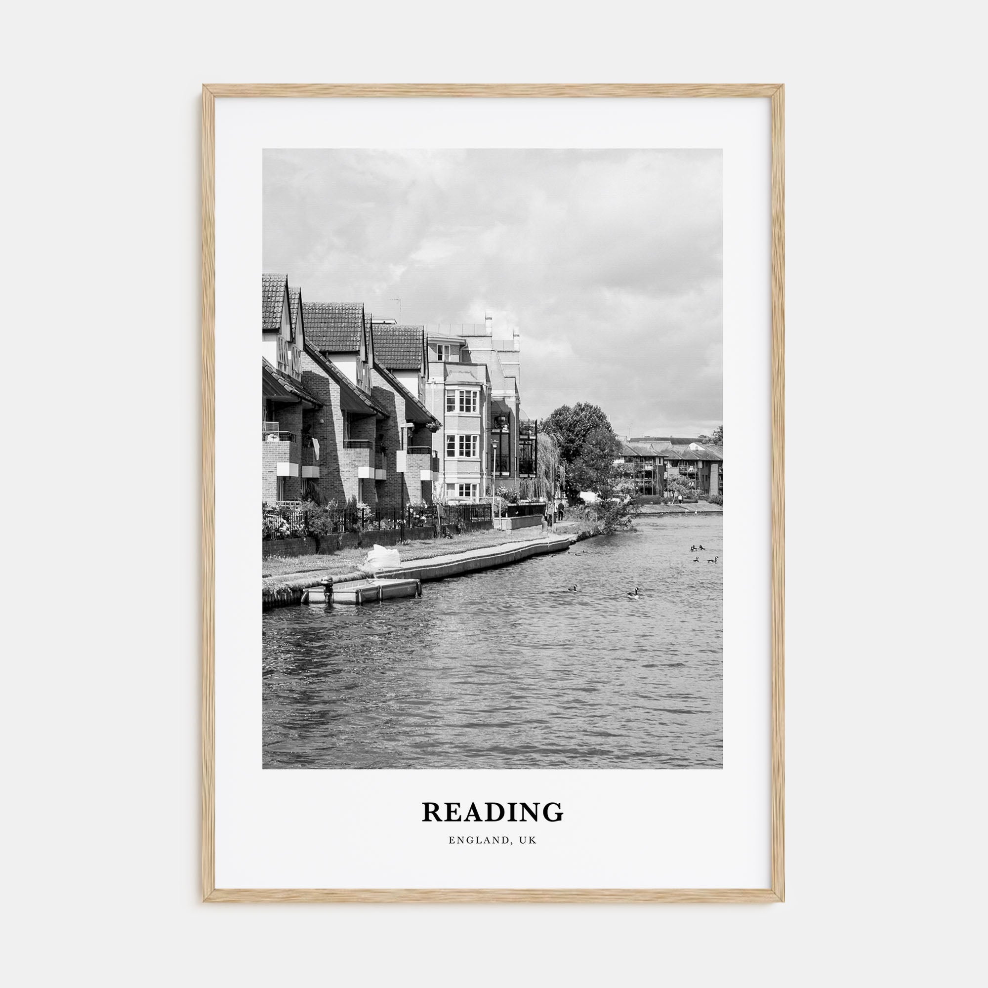 Reading, England Portrait B&W Poster