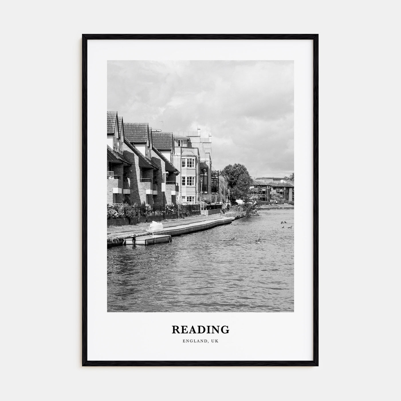 Reading, England Portrait B&W Poster
