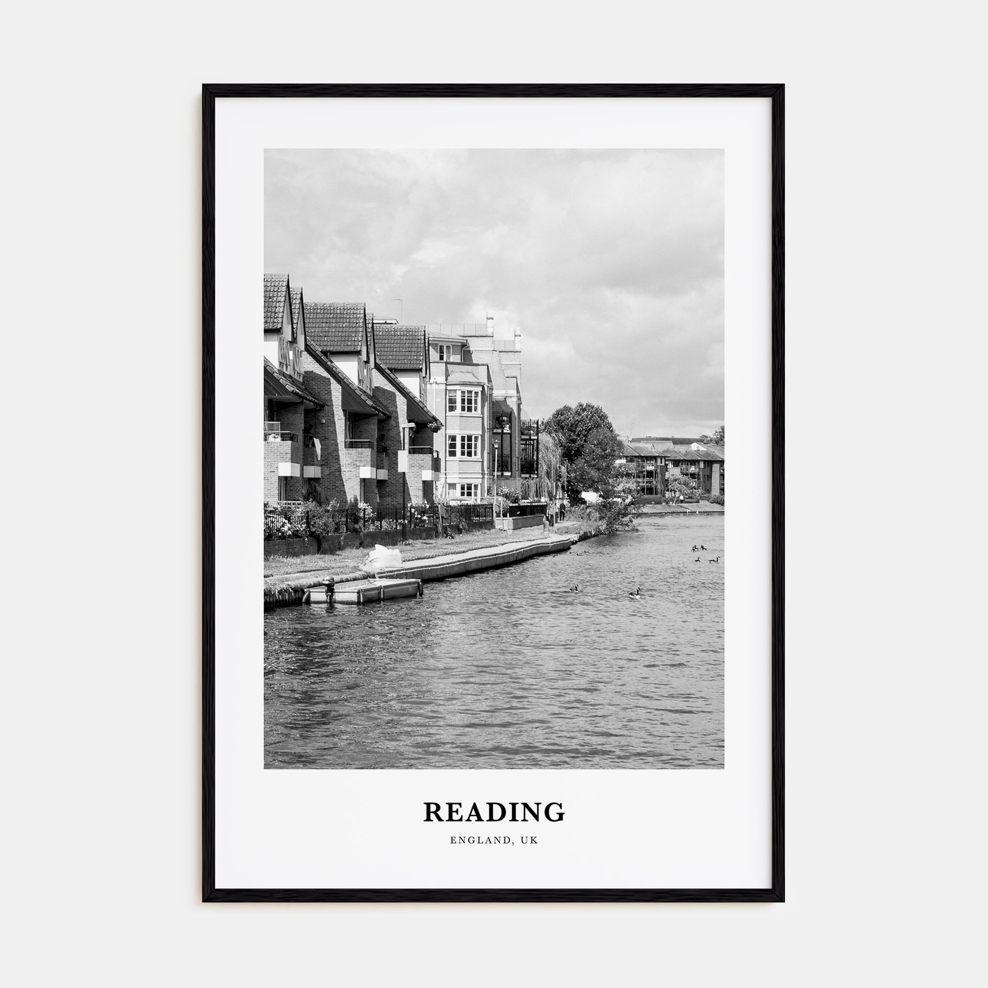Reading, England Portrait B&W Poster