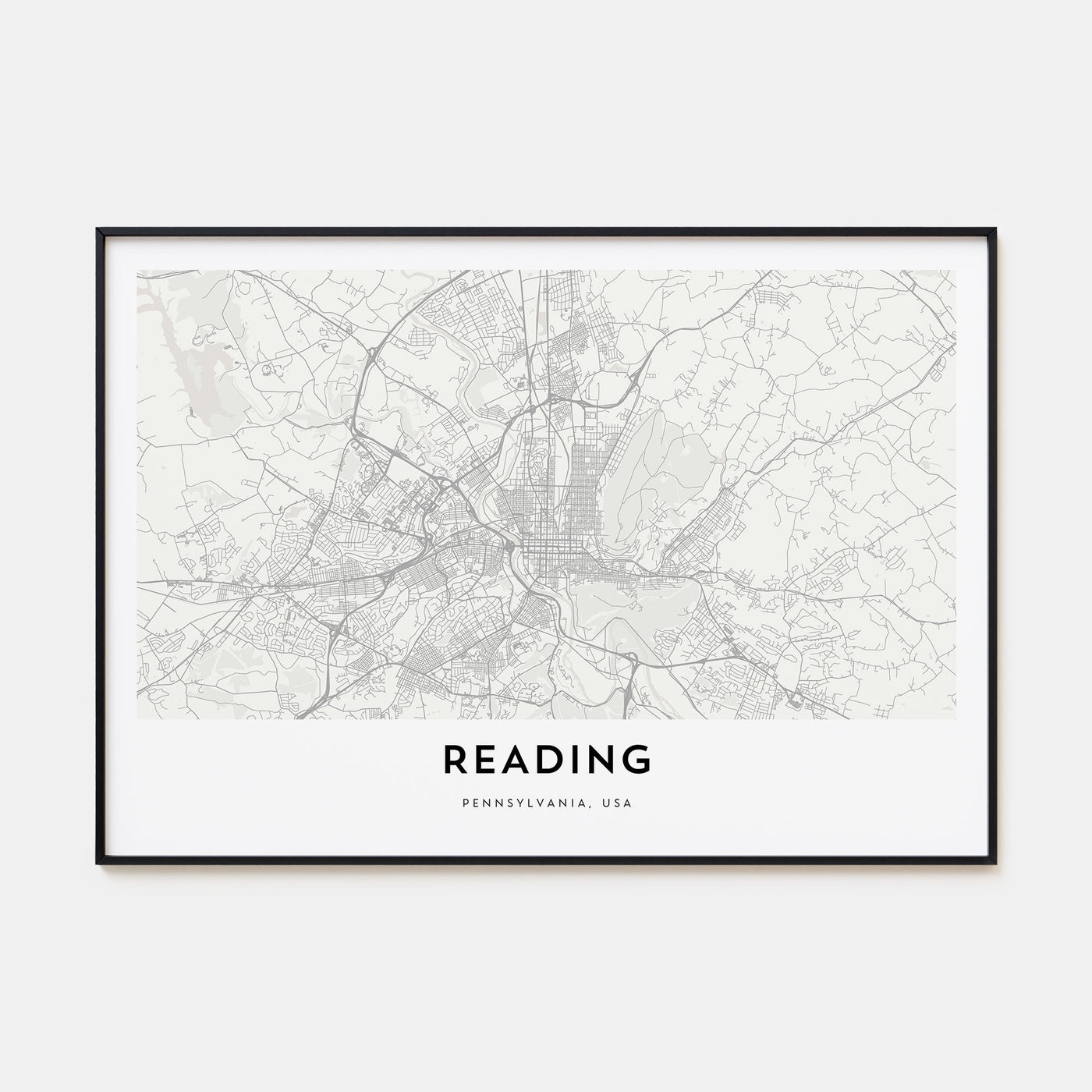 Reading, Pennsylvania Map Landscape Poster