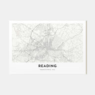 Reading, Pennsylvania Map Landscape Poster