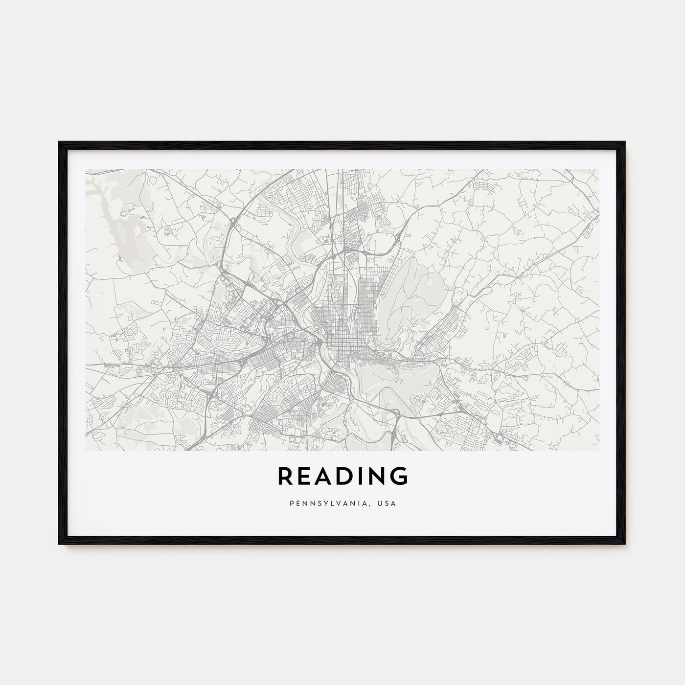 Reading, Pennsylvania Map Landscape Poster