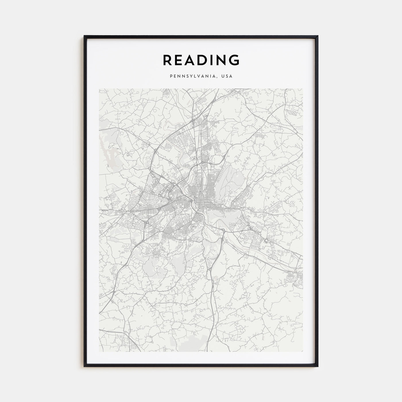 Reading, Pennsylvania Map Portrait Poster
