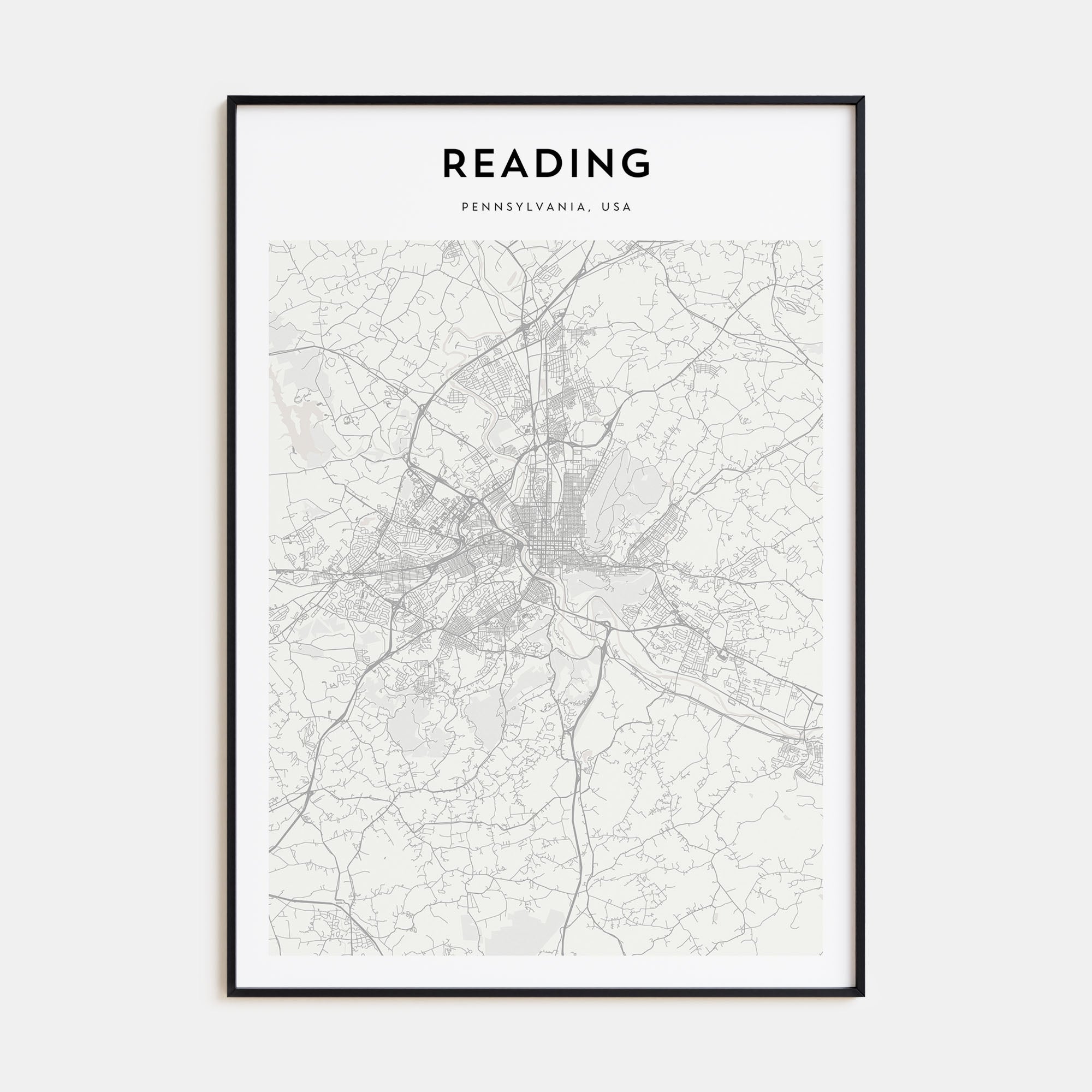 Reading, Pennsylvania Map Portrait Poster