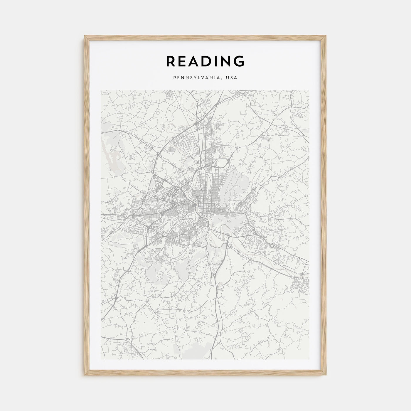 Reading, Pennsylvania Map Portrait Poster