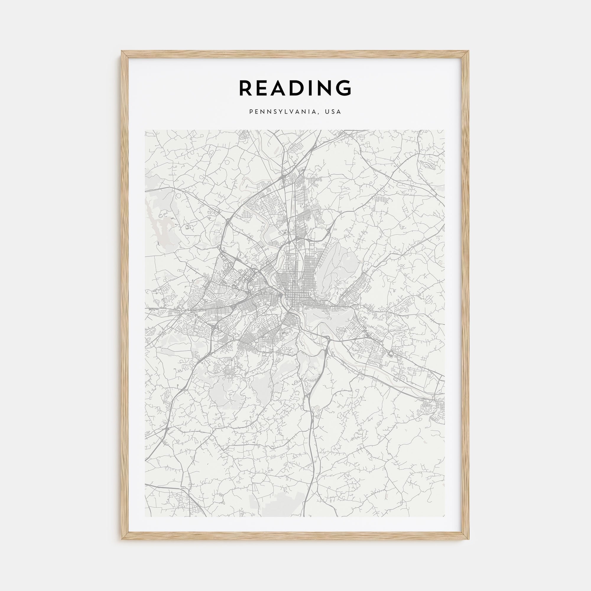 Reading, Pennsylvania Map Portrait Poster