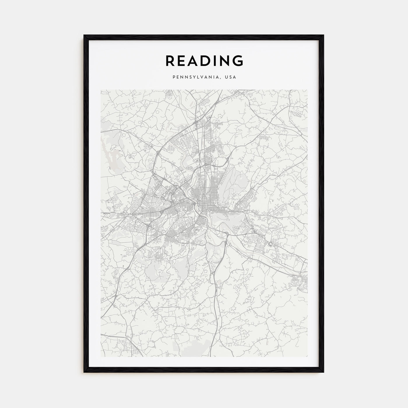 Reading, Pennsylvania Map Portrait Poster