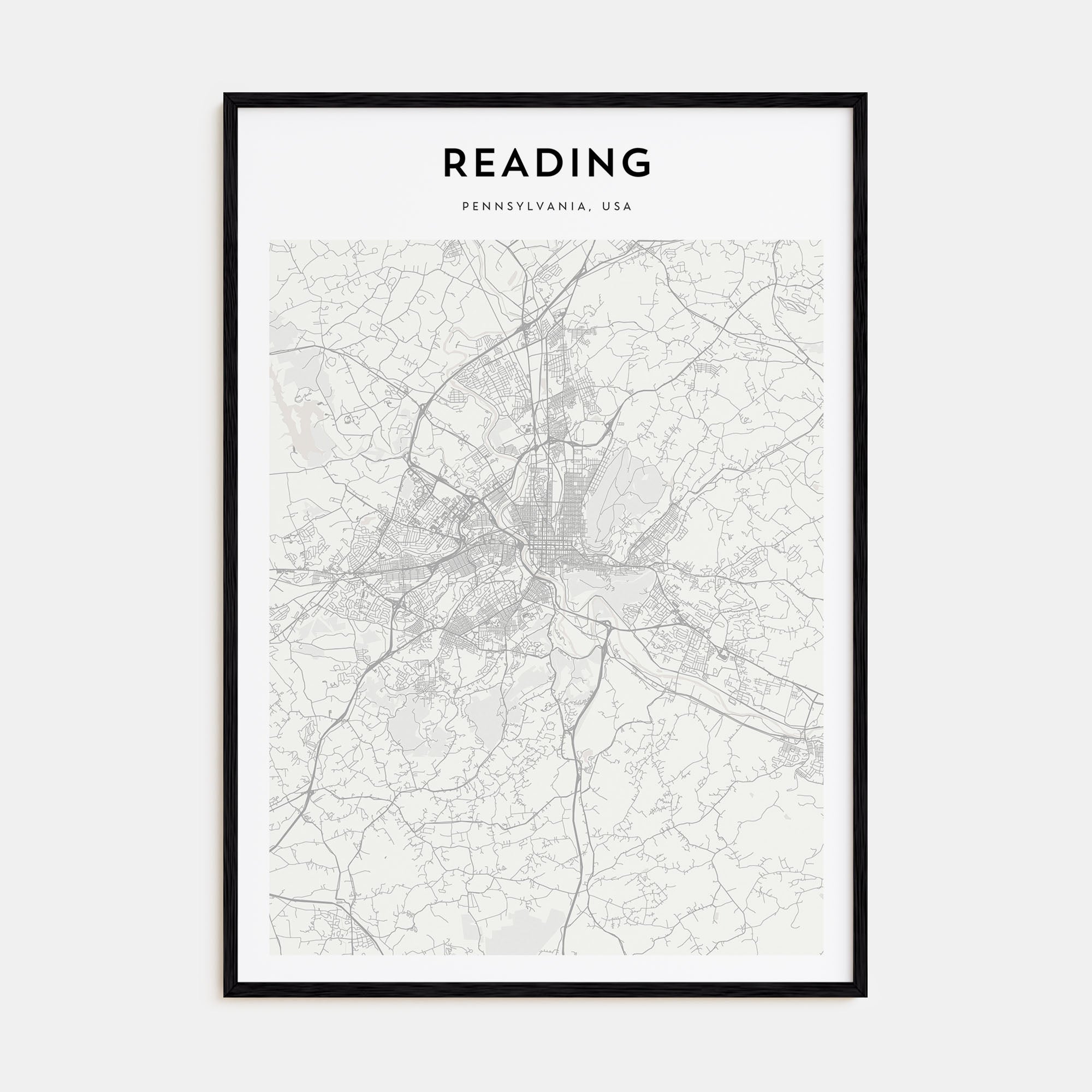 Reading, Pennsylvania Map Portrait Poster
