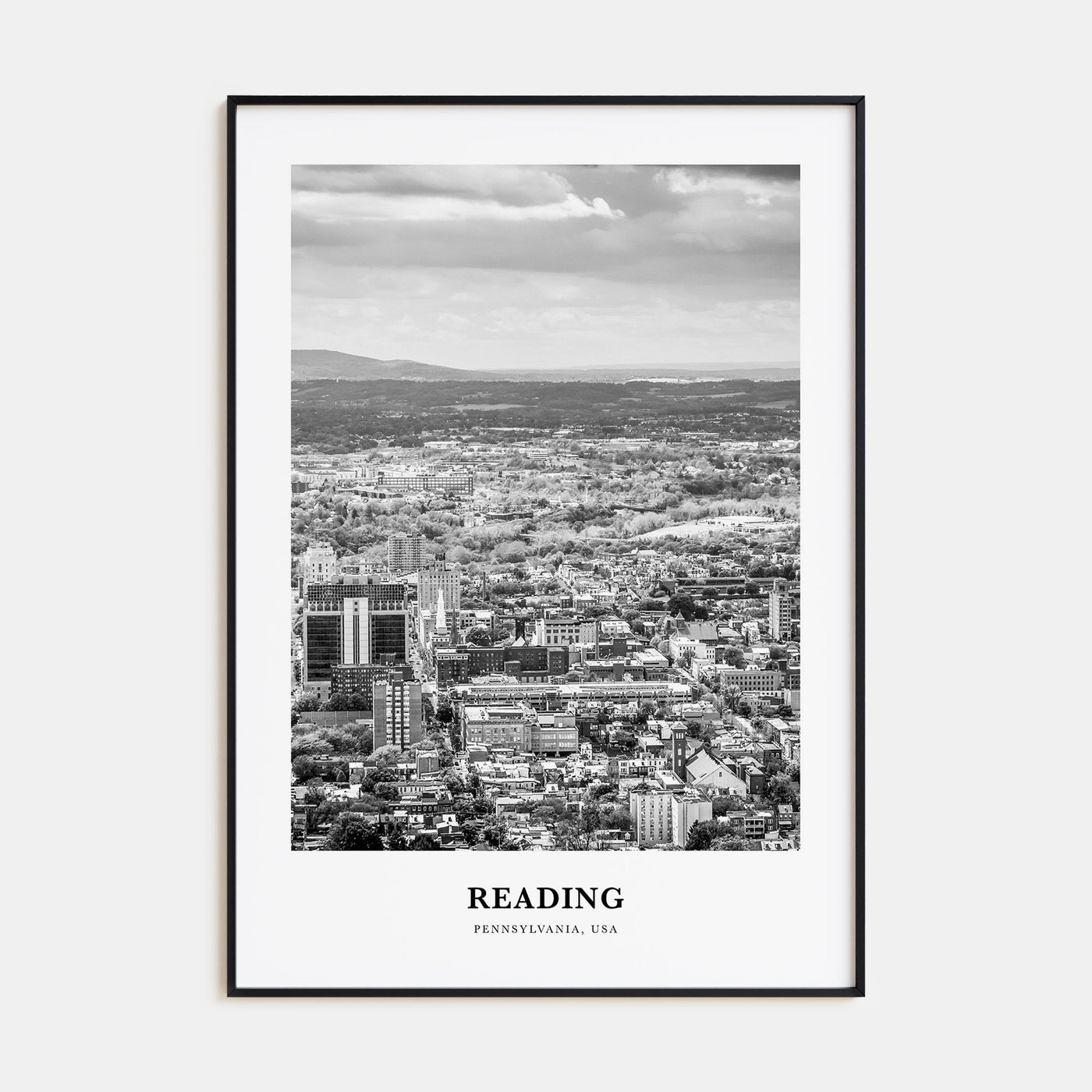 Reading, Pennsylvania Portrait B&W Poster