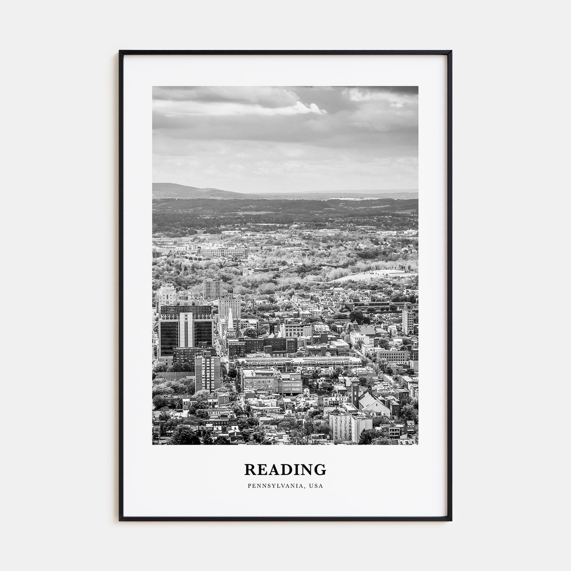 Reading, Pennsylvania Portrait B&W Poster