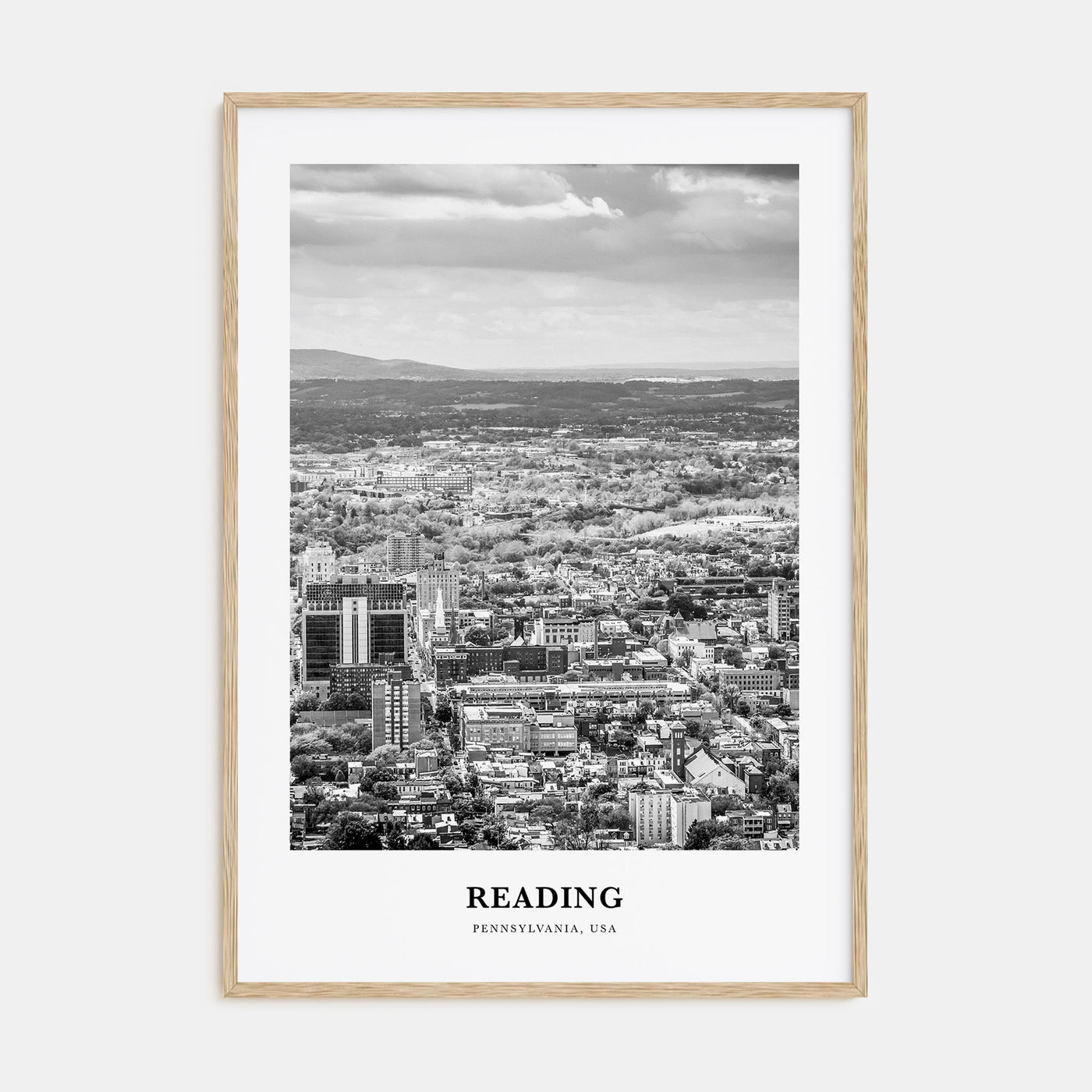 Reading, Pennsylvania Portrait B&W Poster
