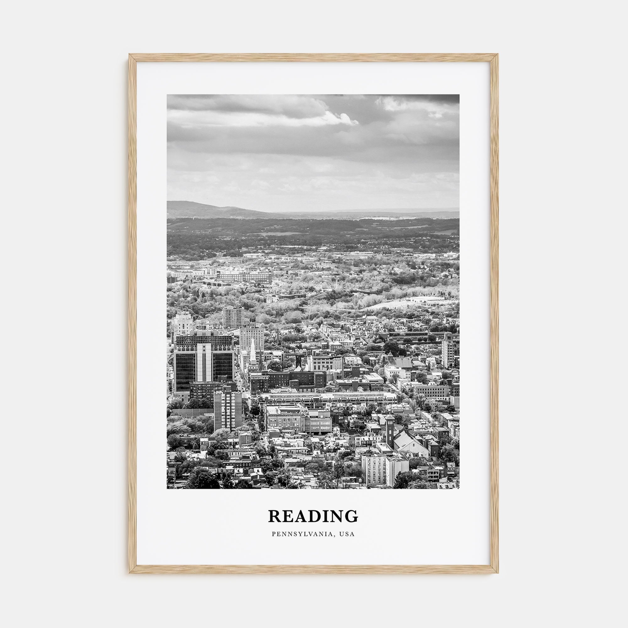 Reading, Pennsylvania Portrait B&W Poster
