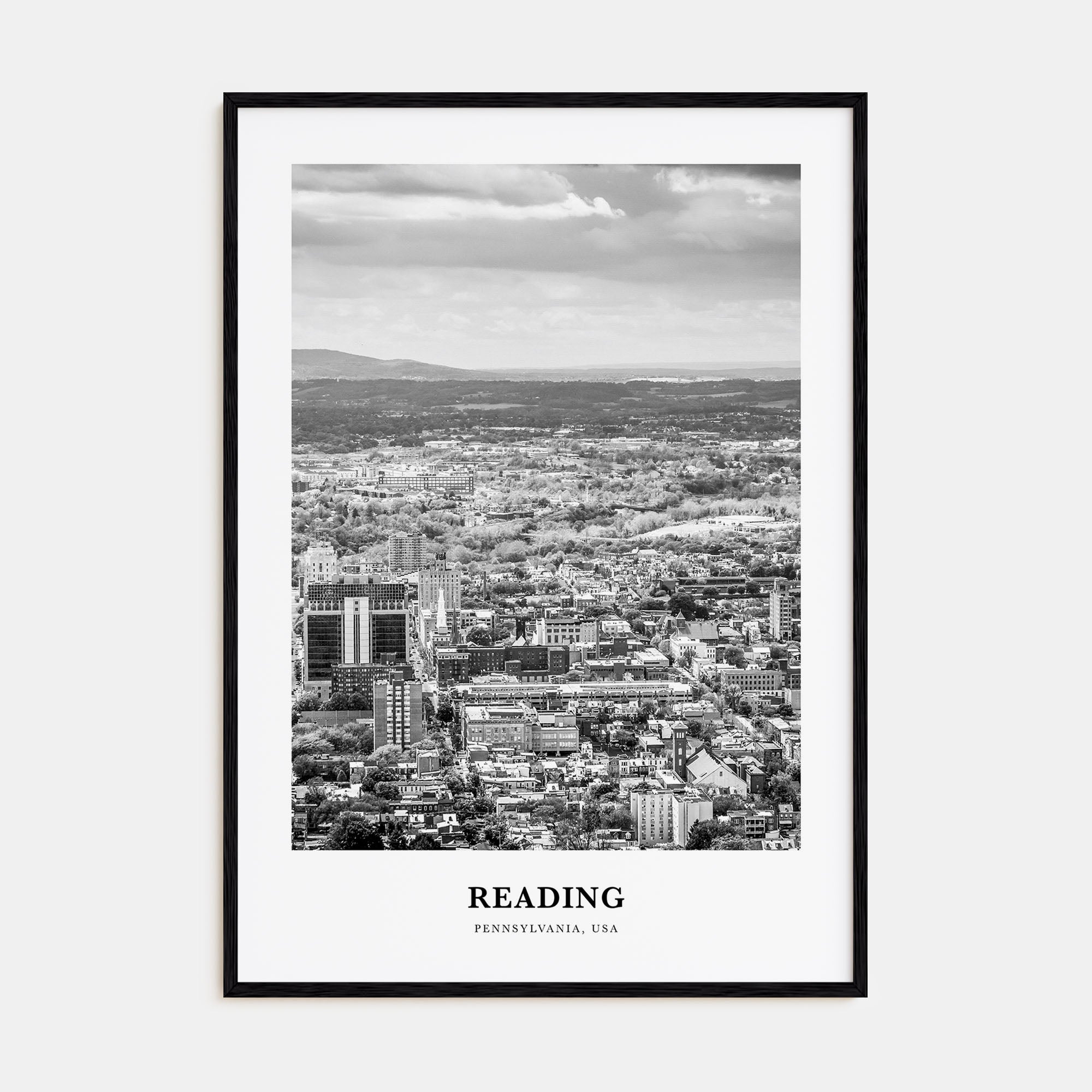 Reading, Pennsylvania Portrait B&W Poster