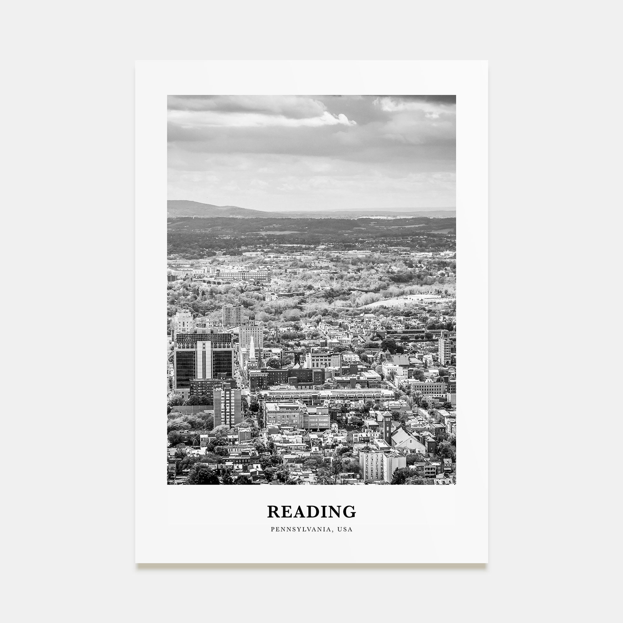Reading, Pennsylvania Portrait B&W Poster