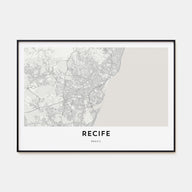 Recife Map Landscape Poster