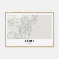 Recife Map Landscape Poster