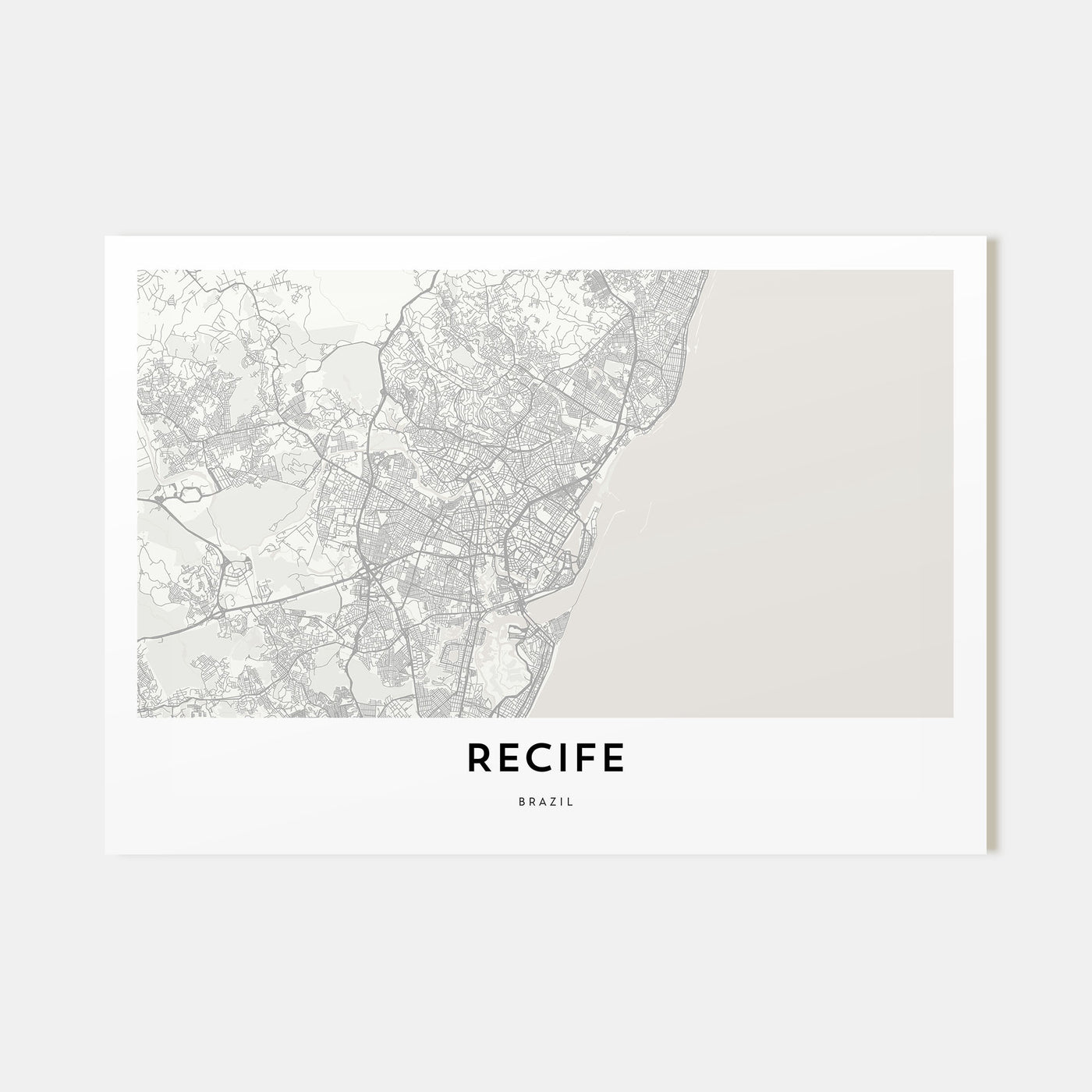 Recife Map Landscape Poster