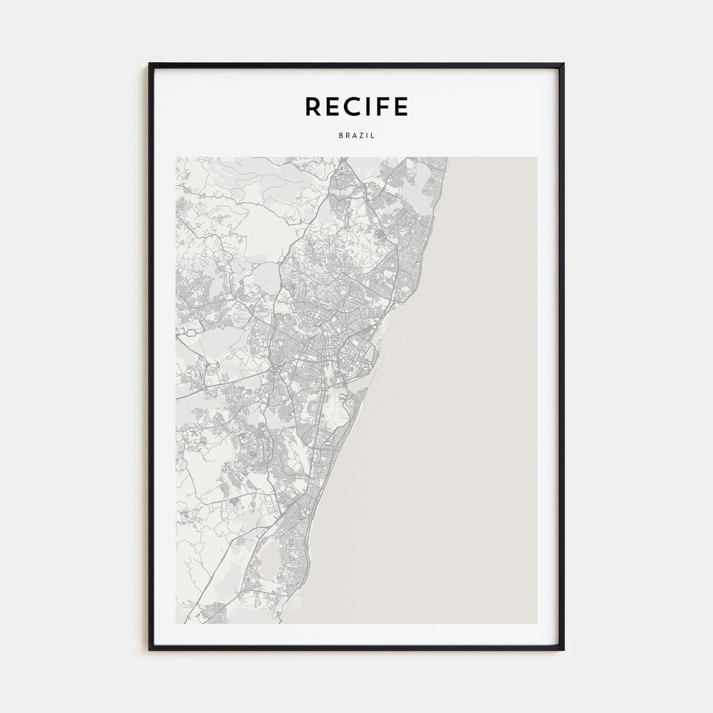 Recife Map Portrait Poster