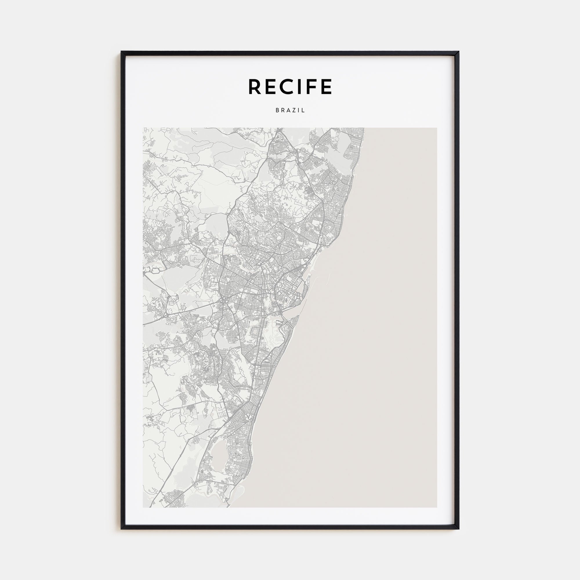 Recife Map Portrait Poster