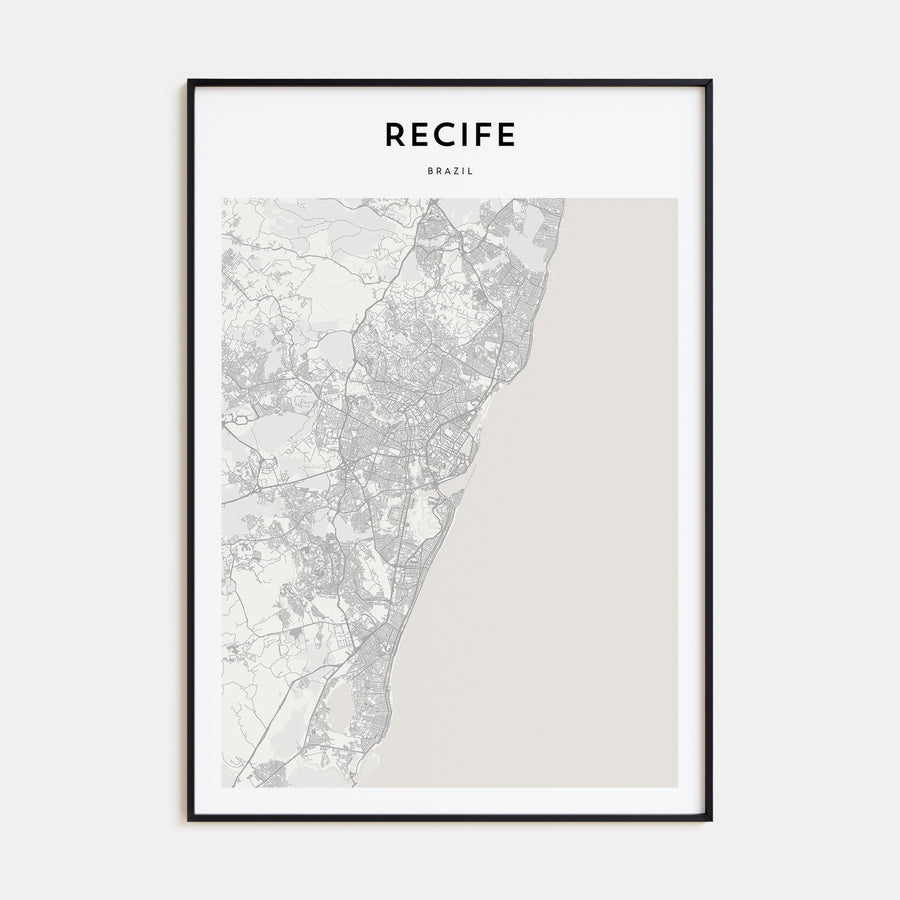 Recife Map Portrait Poster
