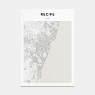 Recife Map Portrait Poster