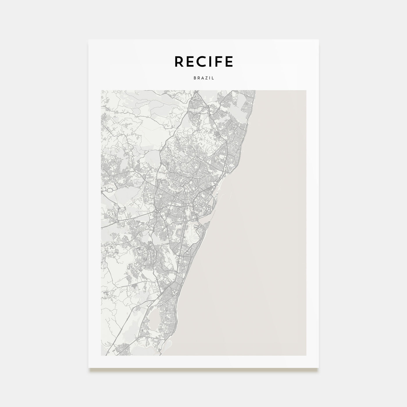 Recife Map Portrait Poster
