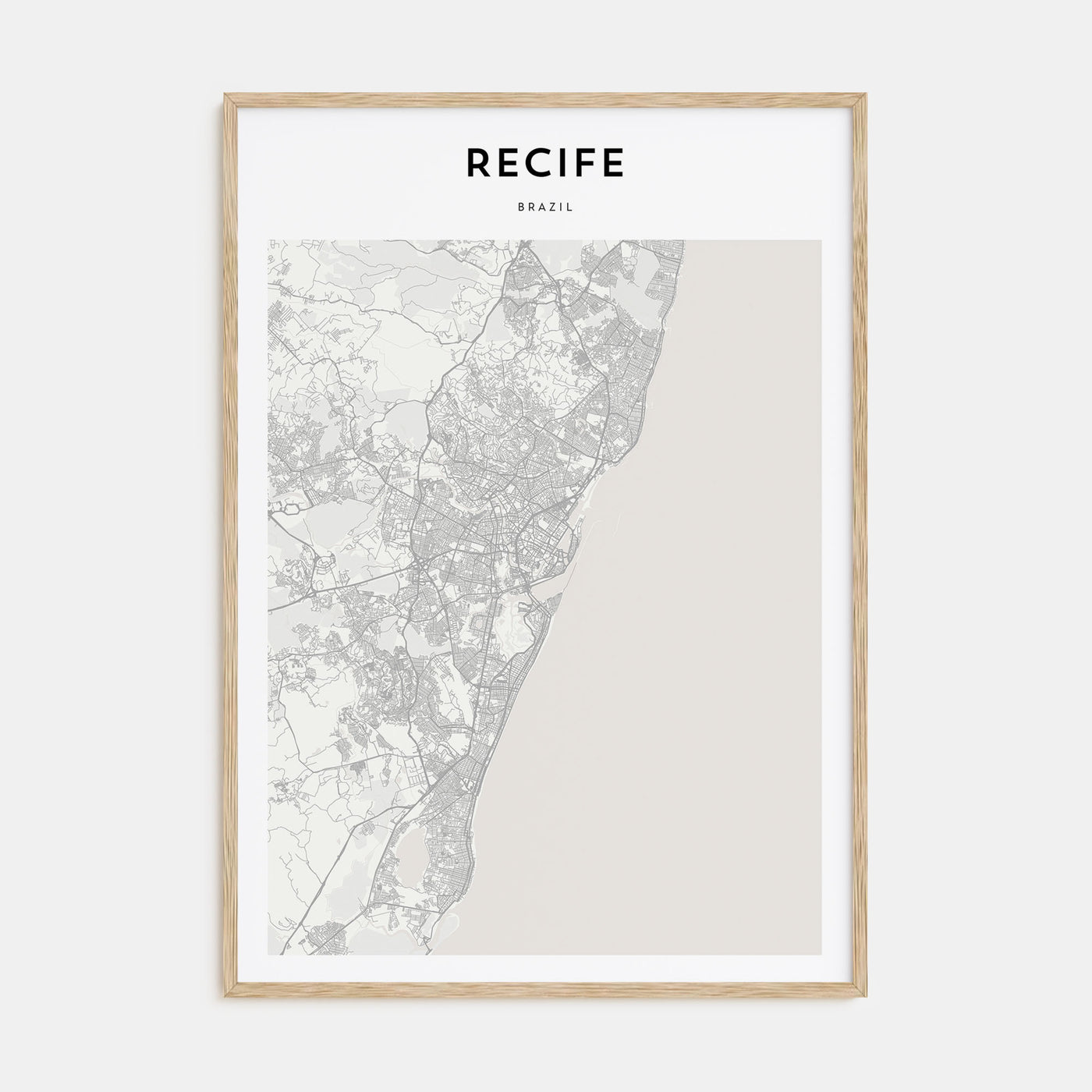 Recife Map Portrait Poster