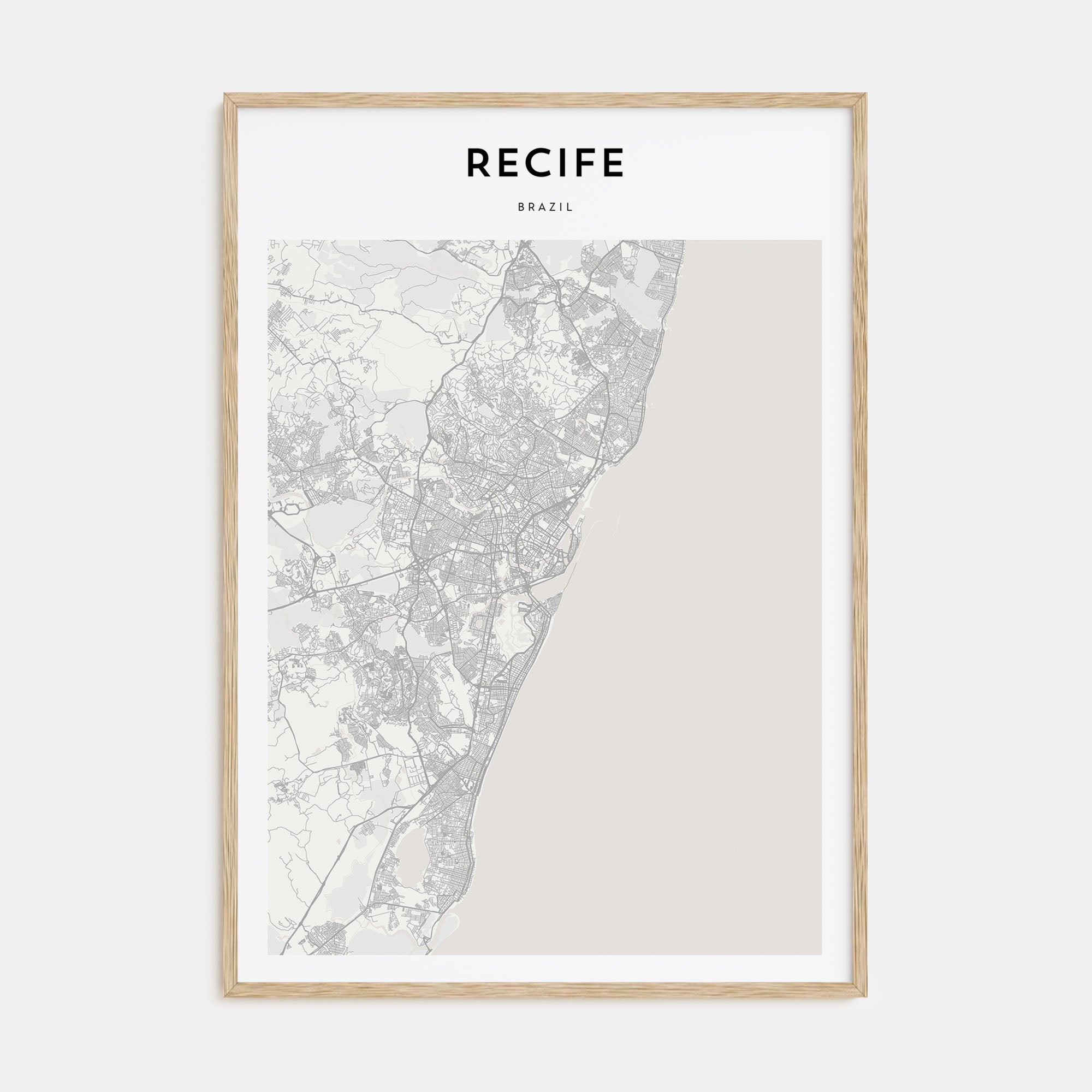 Recife Map Portrait Poster