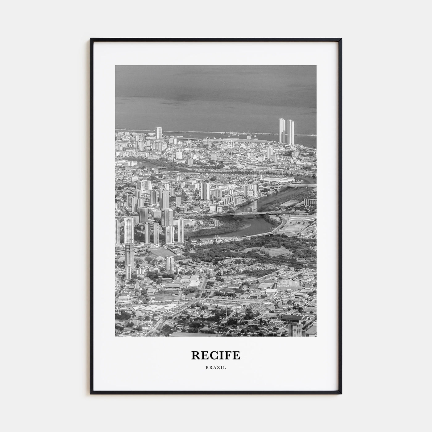 Recife Portrait B&W Poster