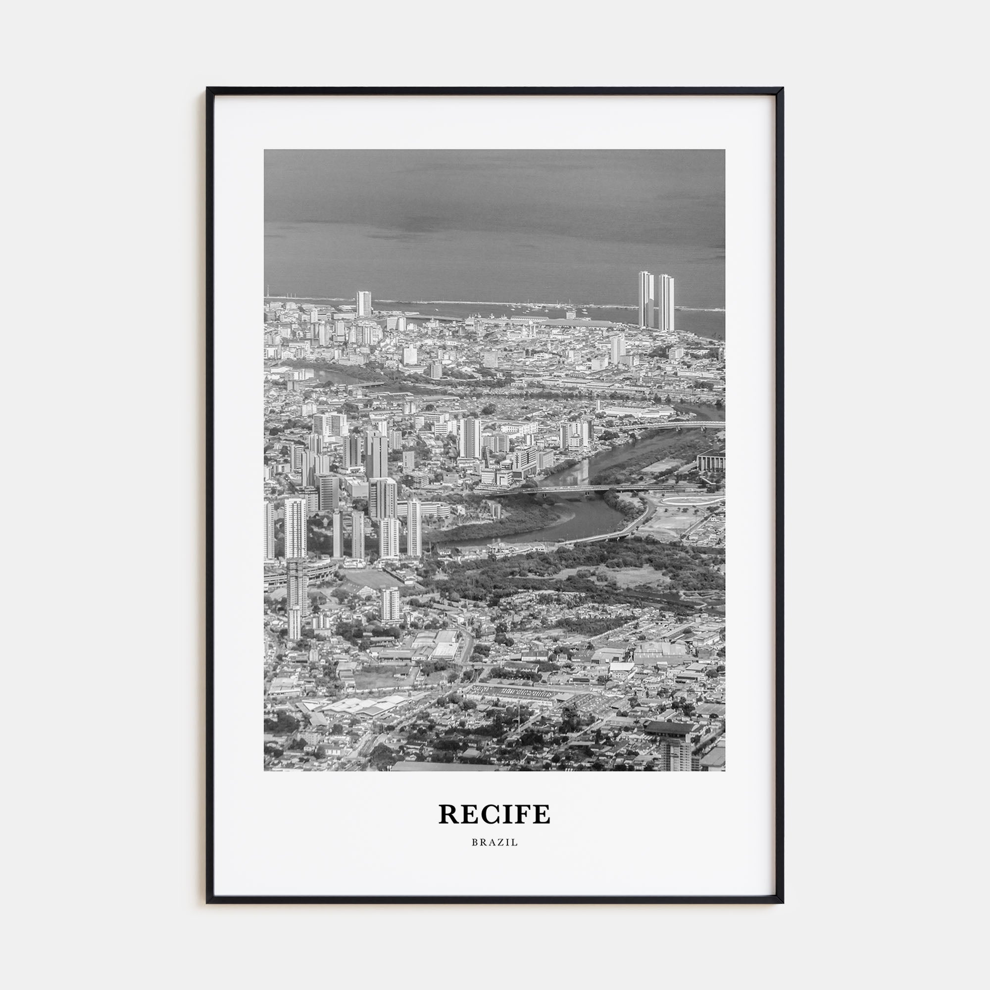 Recife Portrait B&W Poster