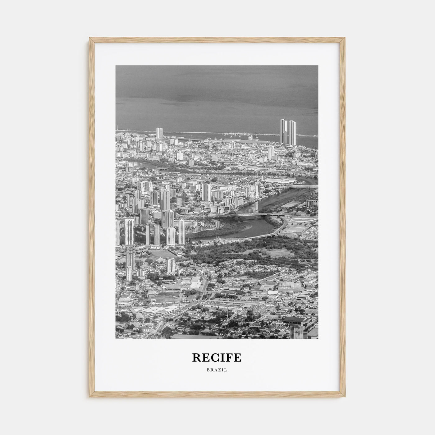 Recife Portrait B&W Poster
