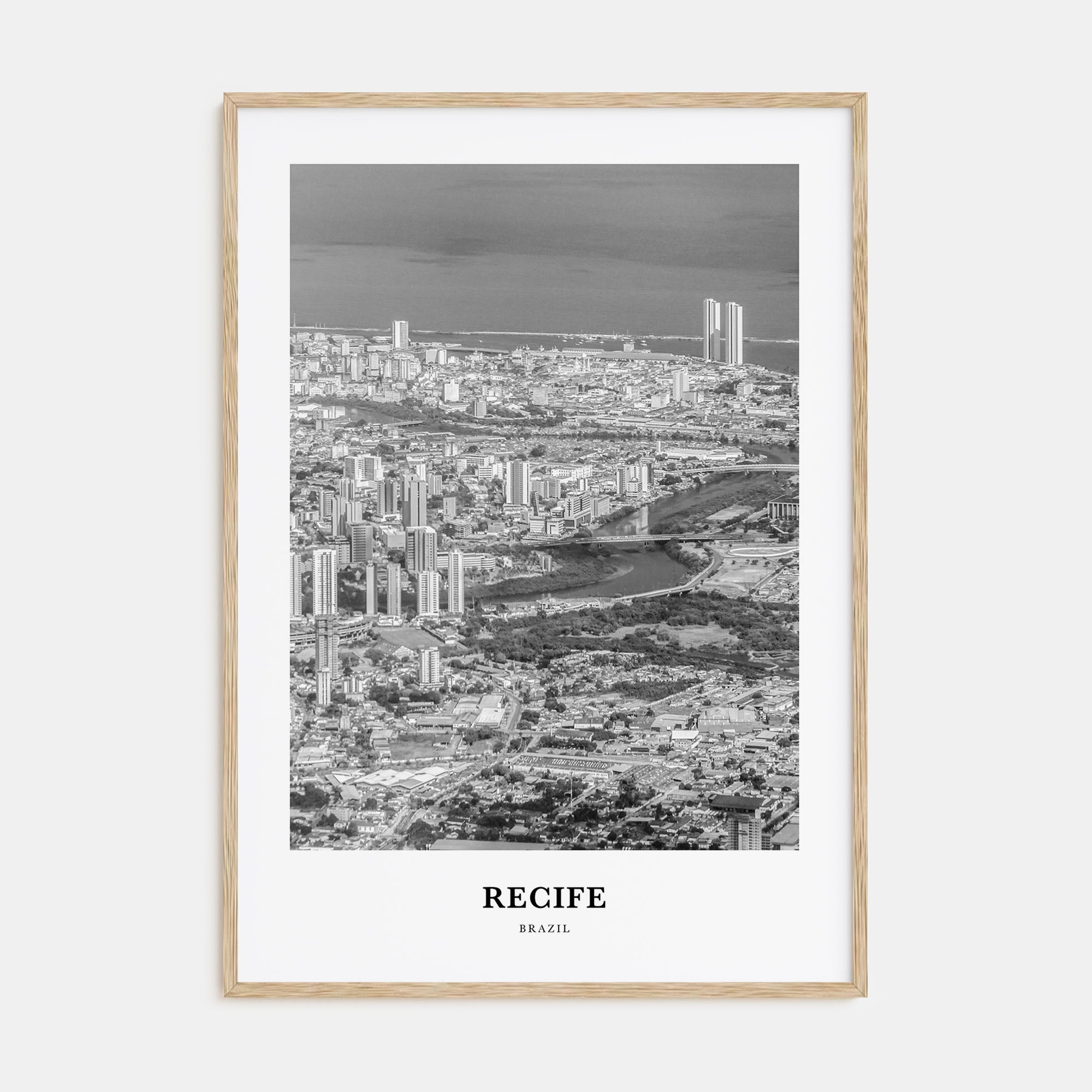 Recife Portrait B&W Poster