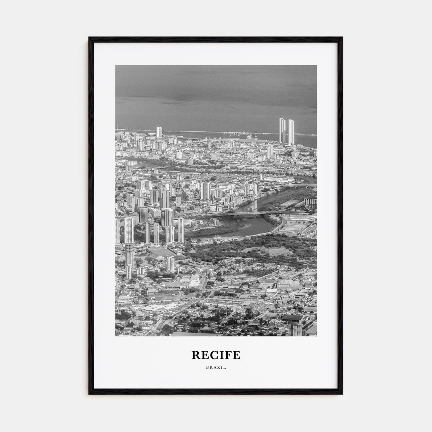 Recife Portrait B&W Poster