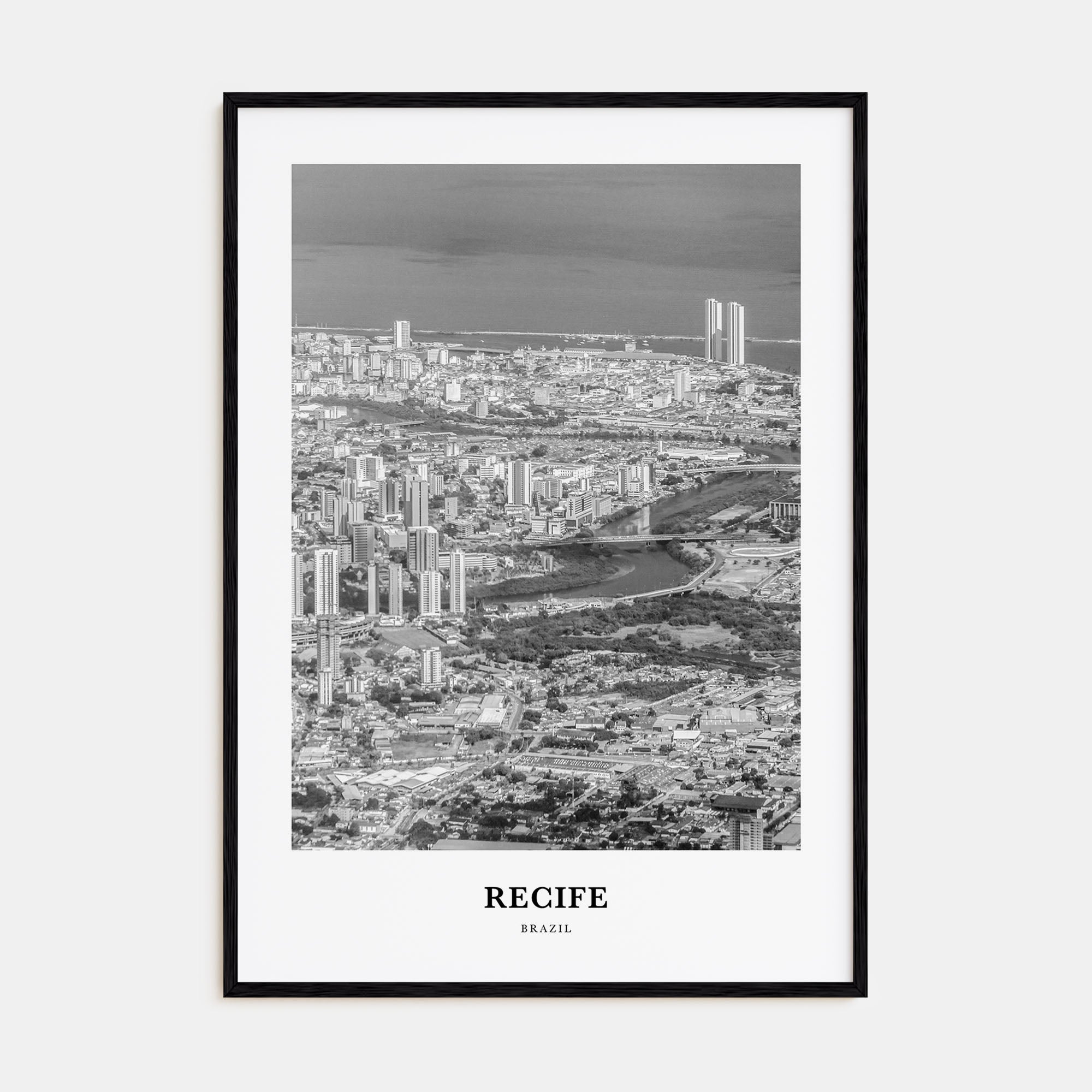 Recife Portrait B&W Poster