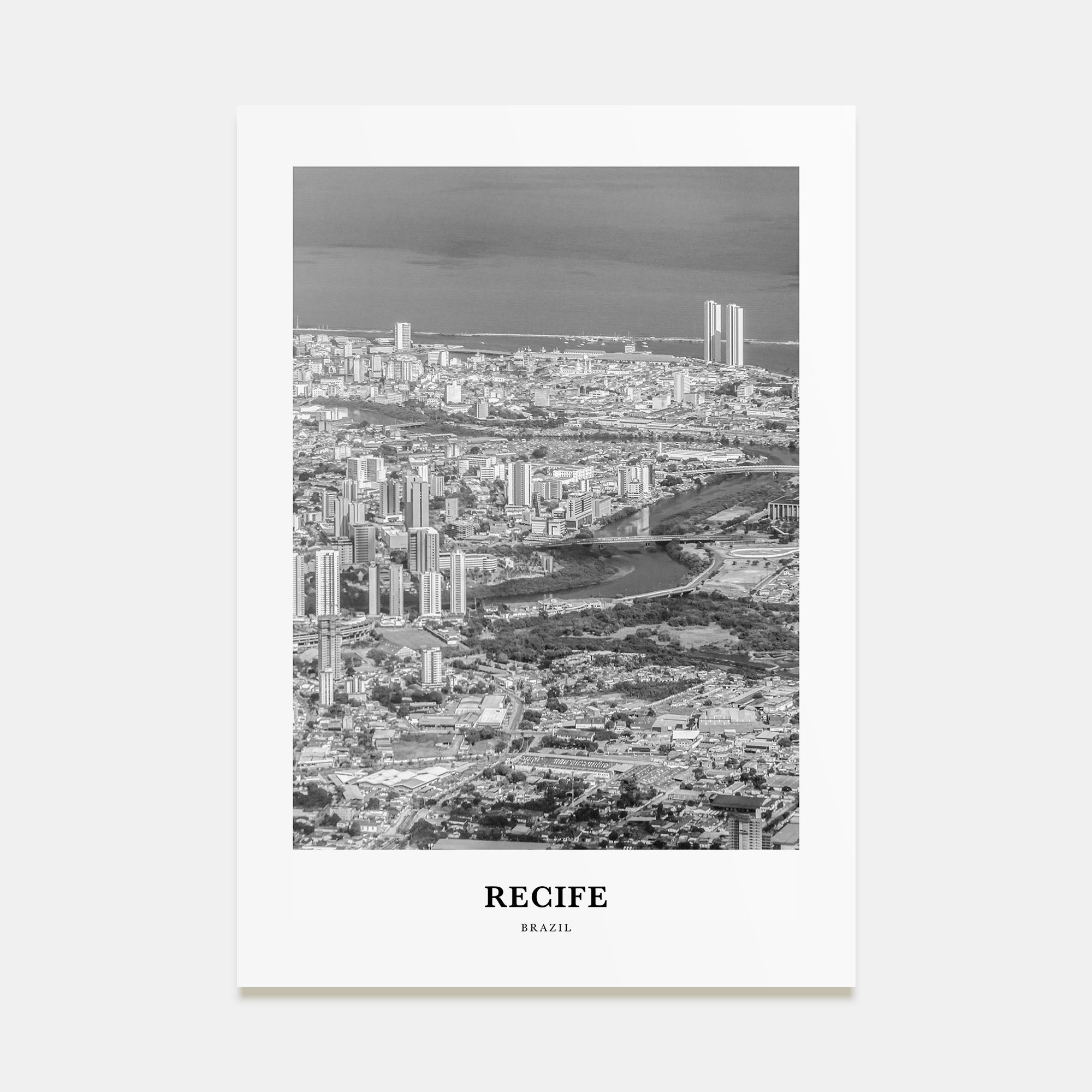 Recife Portrait B&W Poster