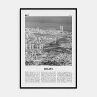 Recife Travel B&W Poster