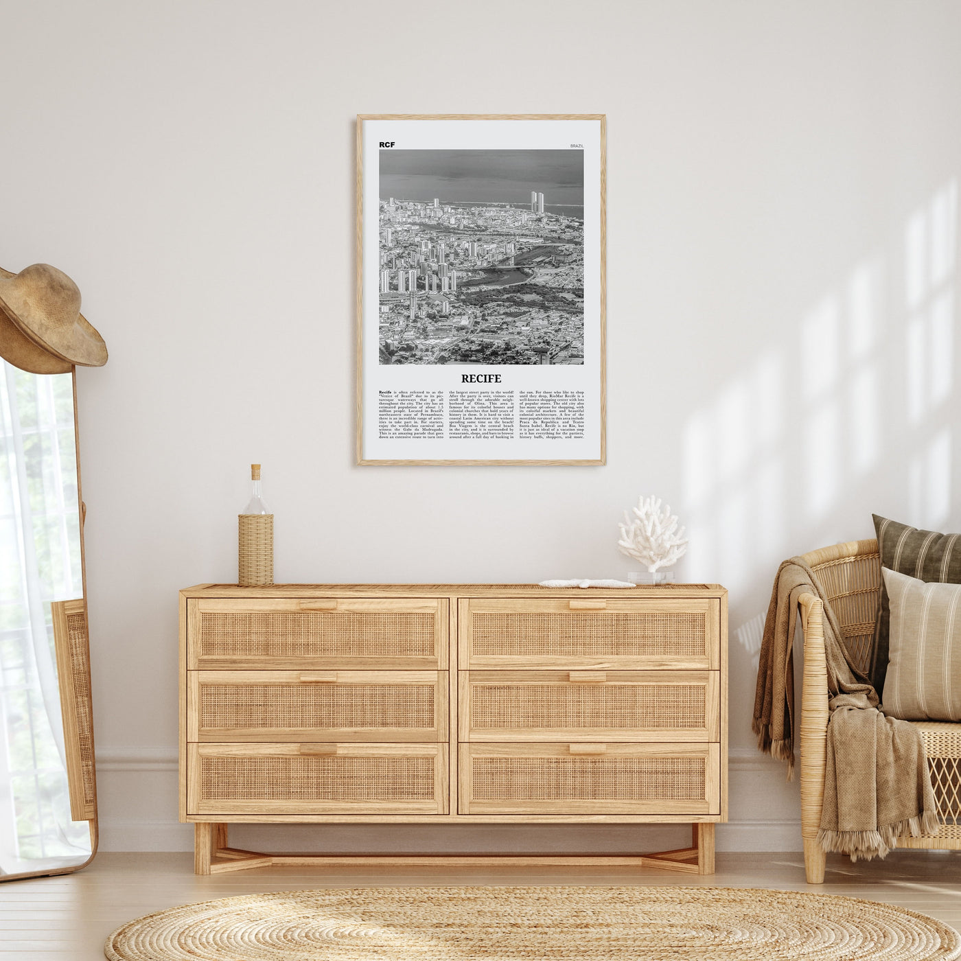 Recife Travel B&W Poster