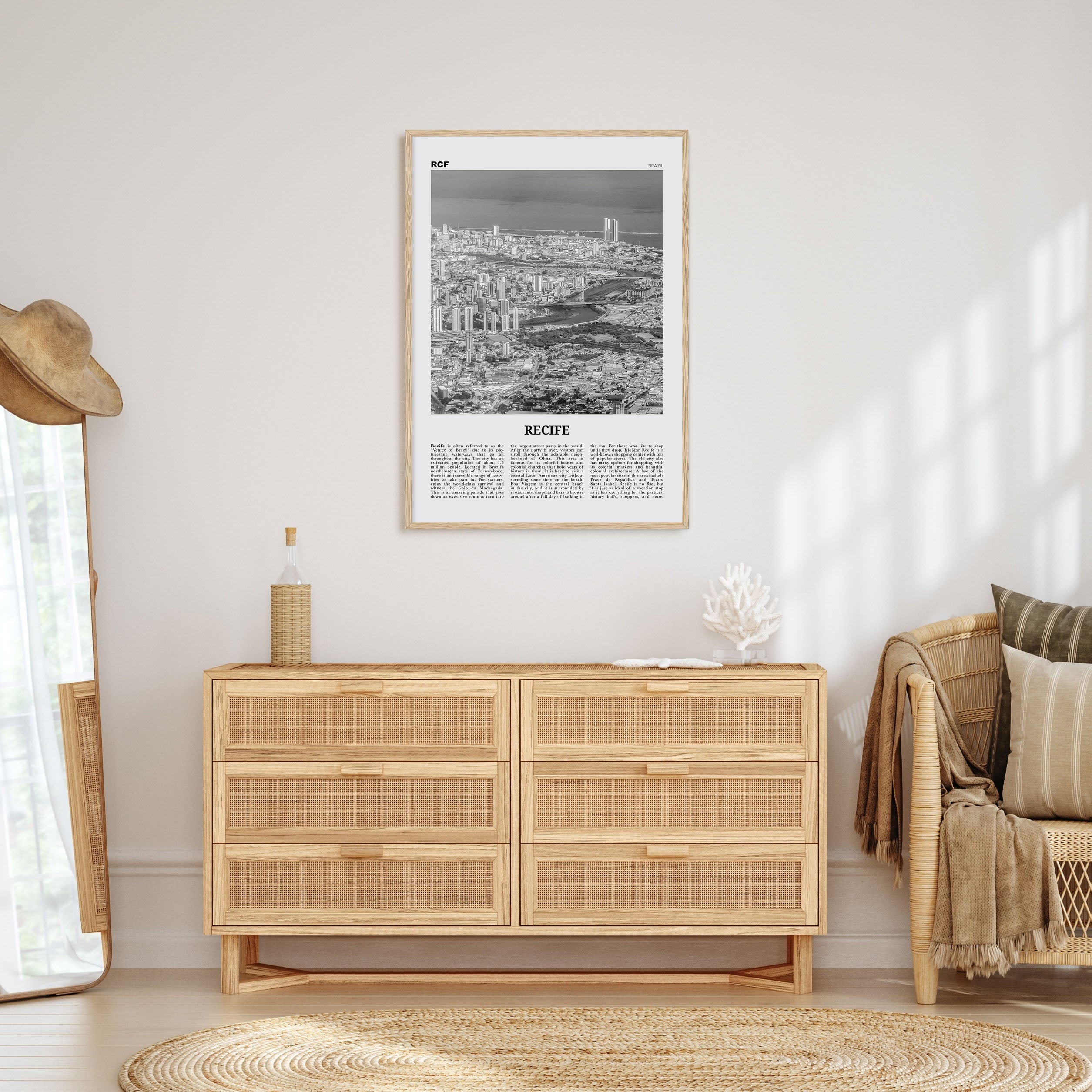 Recife Travel B&W Poster