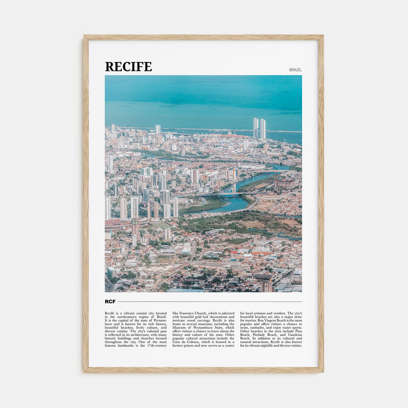 Recife Travel Color Poster