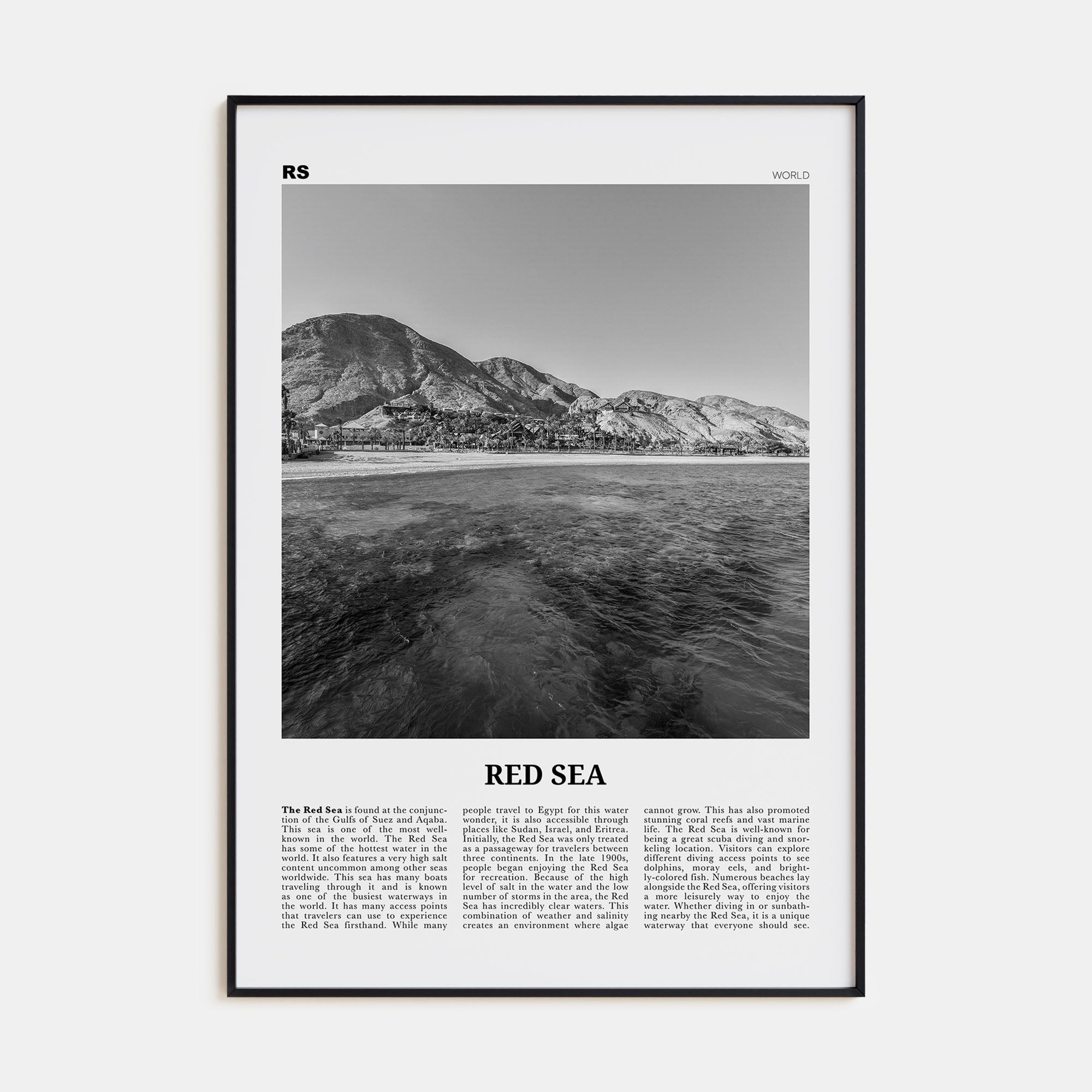 Red Sea Travel B&W Poster