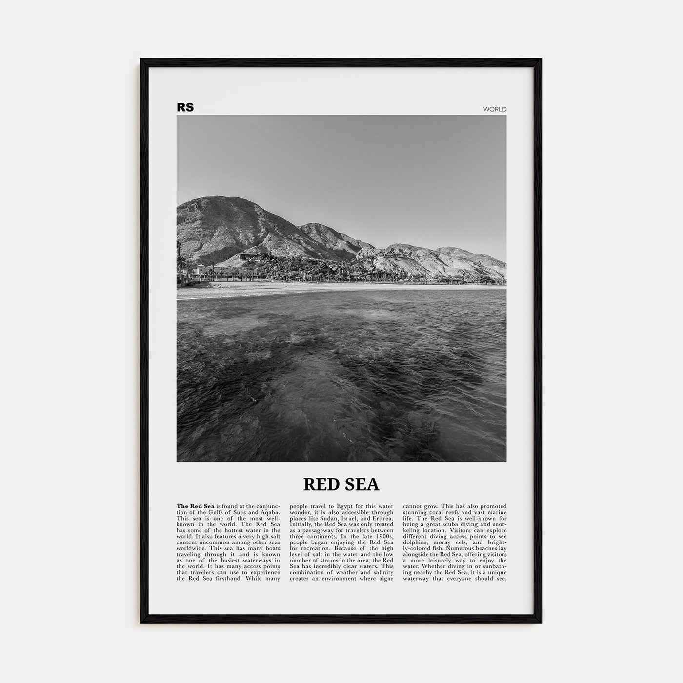 Red Sea Travel B&W Poster
