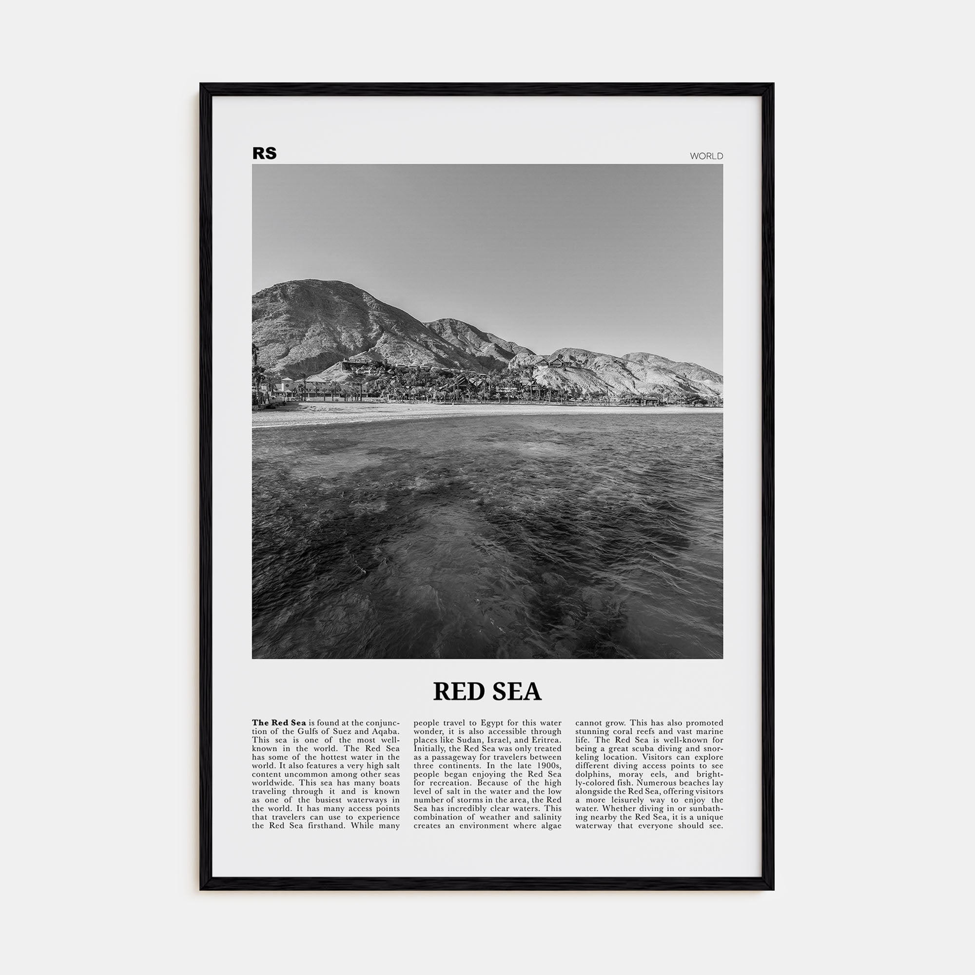 Red Sea Travel B&W Poster